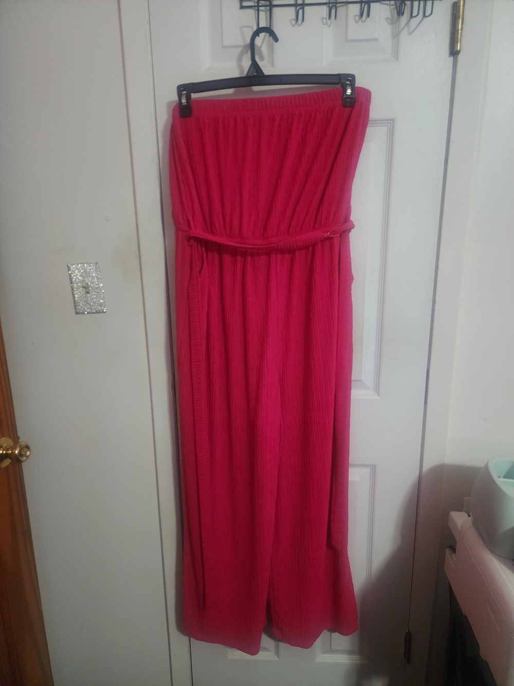 Strapless Hot Pink Maxi Jumpsuit